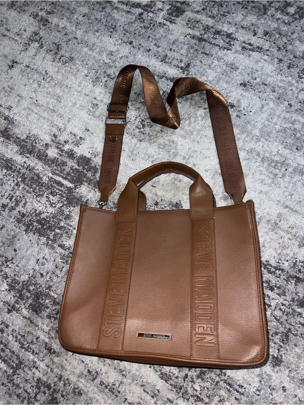 Steve Madden Brown Large Messenger Tote Bag